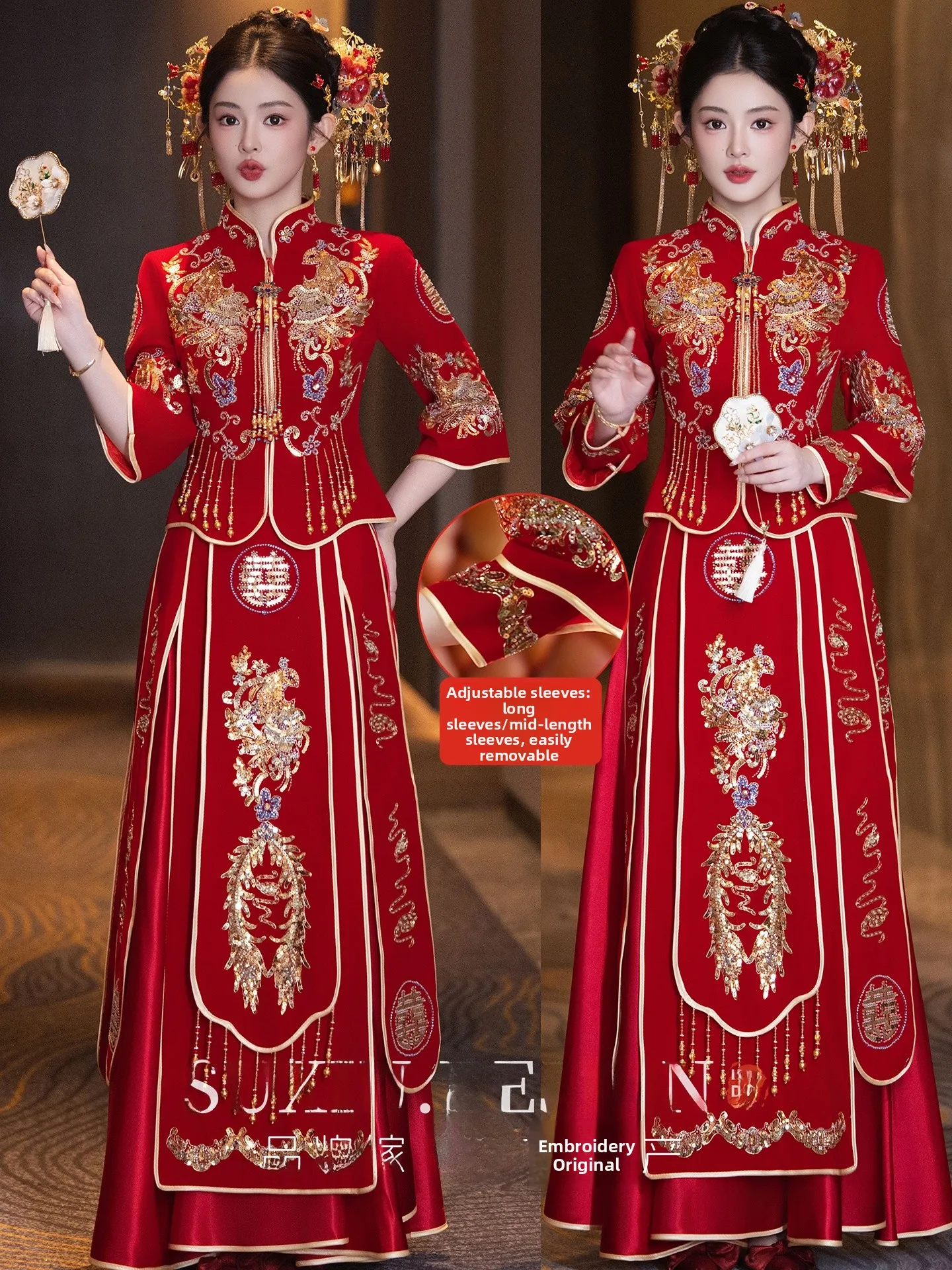 New 2026 Xiaohai Wedding Dress Traditional Chinese Style Dragon And Phoenix Coat Short Size Bridesmaid Dresses for Wedding
New 2026 Xiaohai Wedding Dress Traditional Chinese Style Dragon And Phoenix Coat Short Size Bridesmaid Dresses for Wedding
