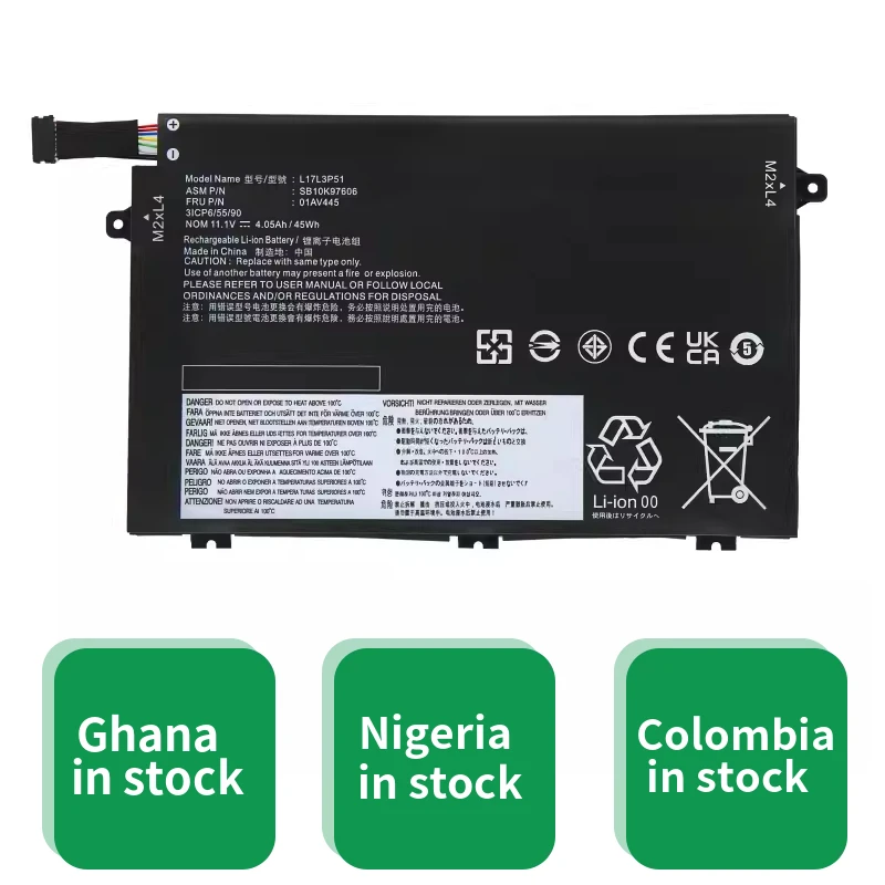 CO L17L3P51 laptop battery for Lenovo ThinkPad E15 e480 E490 E495 E580 E585 e590 E595 01av446 01av445 l17c3p51 l17m3p51 45wh
CO L17L3P51 laptop battery for Lenovo ThinkPad E15 e480 E490 E495 E580 E585 e590 E595 01av446 01av445 l17c3p51 l17m3p51 45wh