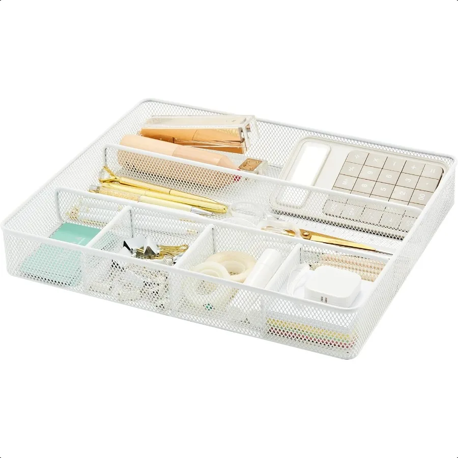 Annova Desk Top Organizer Tray for Office Organization Metal Mesh Storage Tray with Dividers for Pens Desktop Accories Bathroom
Annova Desk Top Organizer Tray for Office Organization Metal Mesh Storage Tray with Dividers for Pens Desktop Accories Bathroom