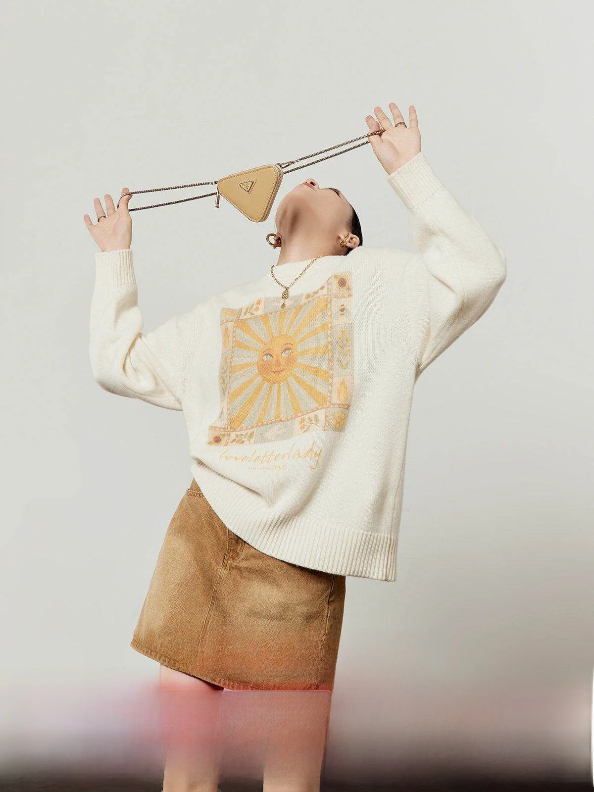 White Woolen Sweater Women's Commuter Sle Sun Praise Print Loose Fit Long Sve round Ne Warmth Autumn Winter New Arrival
White Woolen Sweater Women's Commuter Sle Sun Praise Print Loose Fit Long Sve round Ne Warmth Autumn Winter New Arrival