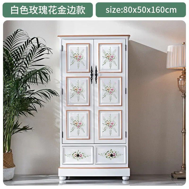 80Cm American home bedroom small wardrobe double door locker drawer children's storage cabinet balcony entrance porch
80Cm American home bedroom small wardrobe double door locker drawer children's storage cabinet balcony entrance porch