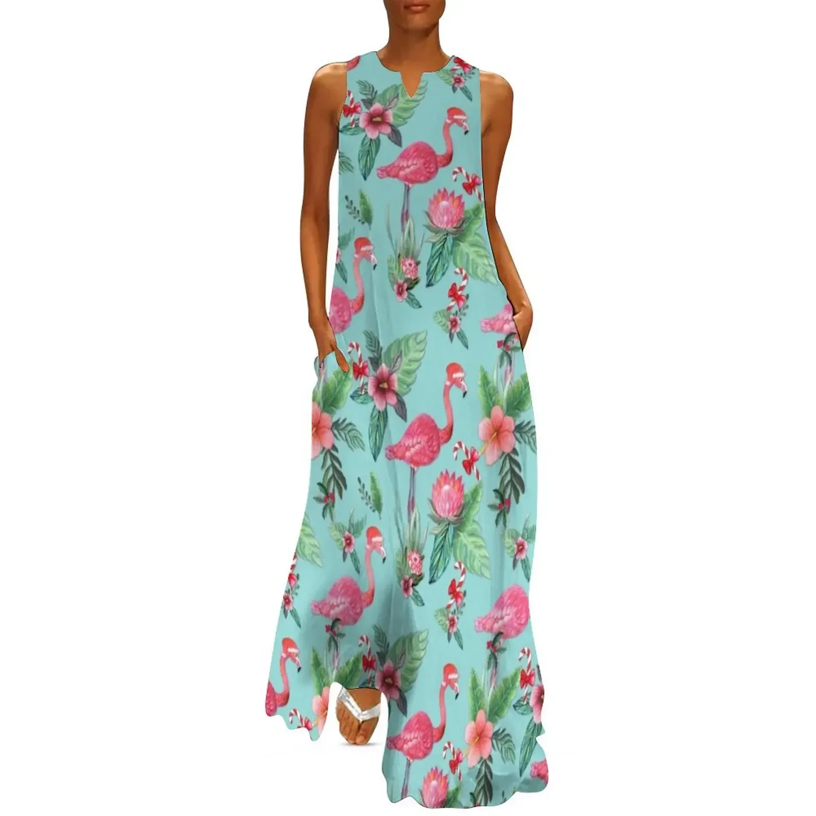 Christmas Flamingo Santa Tropical floral Long Dress evening dress women birthday dress women evening
Christmas Flamingo Santa Tropical floral Long Dress evening dress women birthday dress women evening
