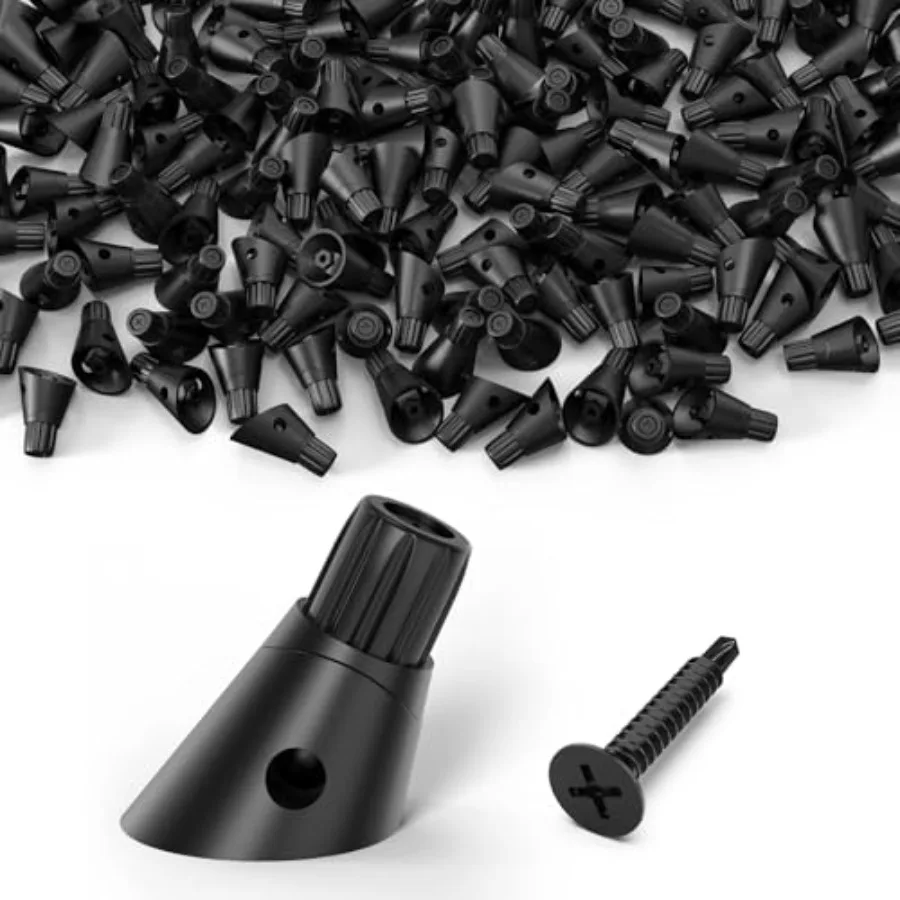 125 Pack Adjustable Baluster Connectors for Tube Post, 3/4" Black Anti-UV Black Baluster Connectors with Screws for 29~45° Stai
125 Pack Adjustable Baluster Connectors for Tube Post, 3/4" Black Anti-UV Black Baluster Connectors with Screws for 29~45° Stai