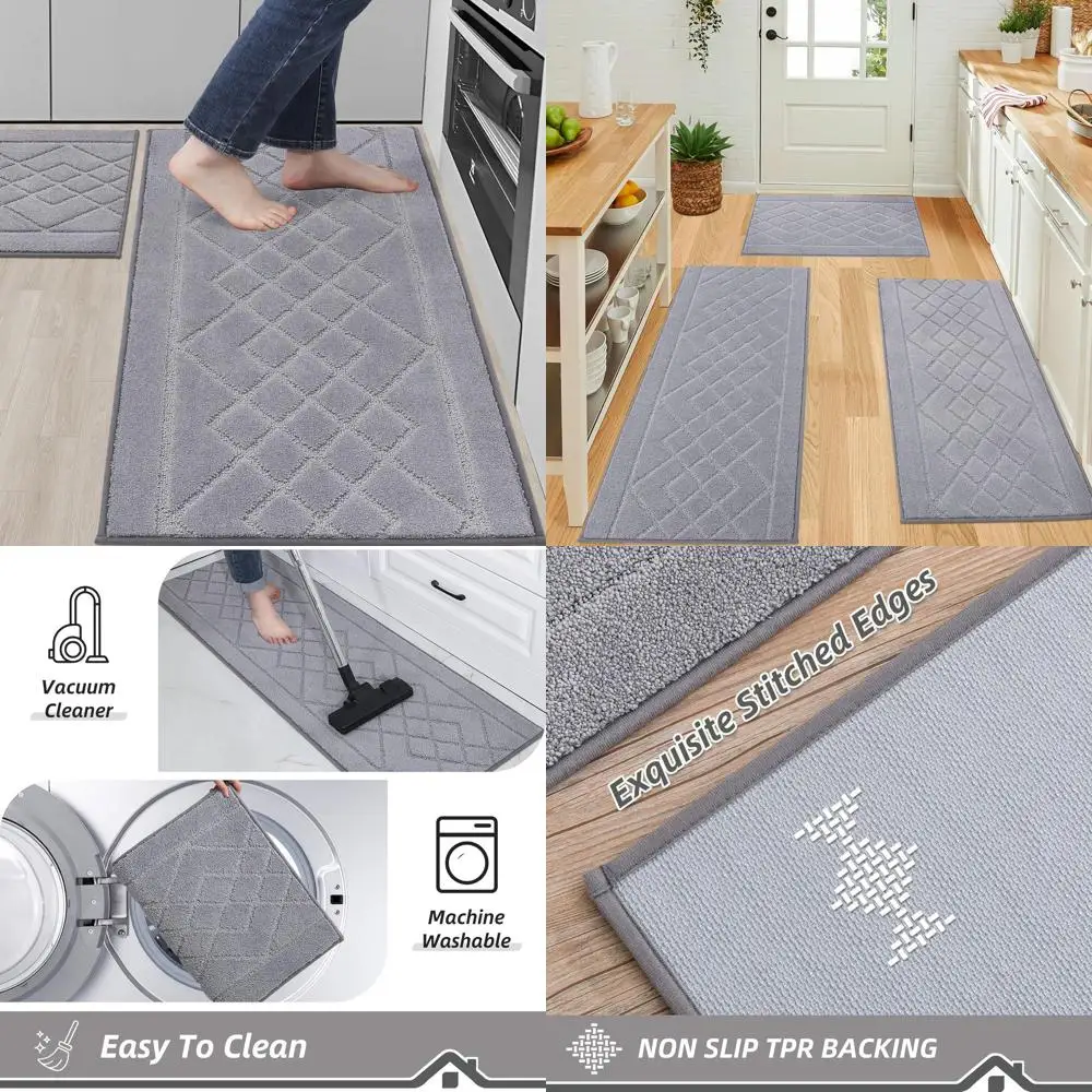 Non-Slip Kitchen Rugs Set, 2-Piece, Absorbent & Stain Resistant, 20x30 + 20x48, Grey
Non-Slip Kitchen Rugs Set, 2-Piece, Absorbent & Stain Resistant, 20x30 + 20x48, Grey
