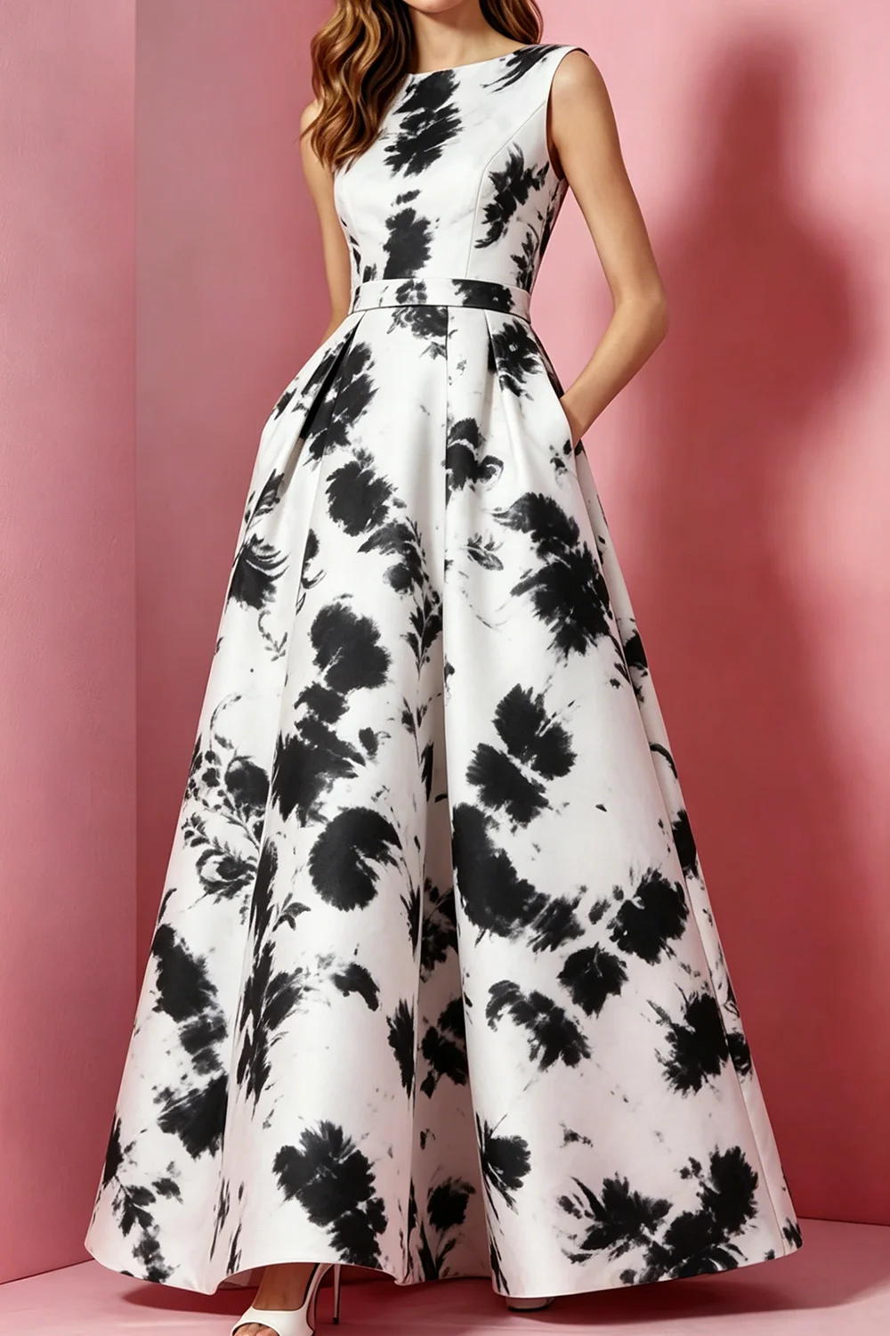 Women's White Black Print Maxi Dress High Waist Sleeveless Slim Fit A Line Summer Dress Fashionable Versatile Woman Clothing
Women's White Black Print Maxi Dress High Waist Sleeveless Slim Fit A Line Summer Dress Fashionable Versatile Woman Clothing