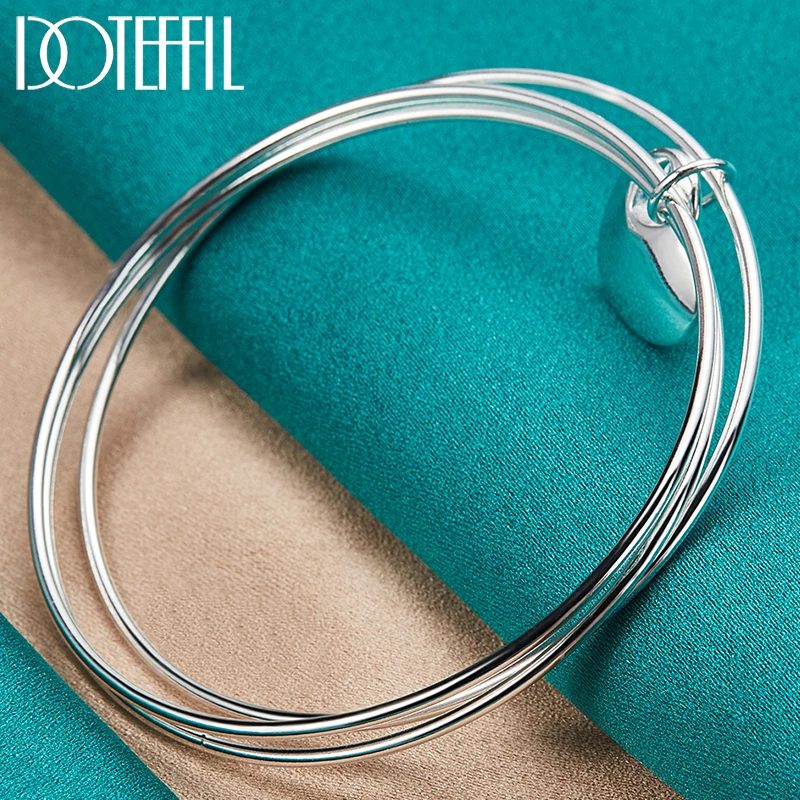 DOTEFFIL 925 Sterling Silver Three Circle Heart Bangle For Wedding Party Engagement Woman Fashion Charm Jewelry
DOTEFFIL 925 Sterling Silver Three Circle Heart Bangle For Wedding Party Engagement Woman Fashion Charm Jewelry
