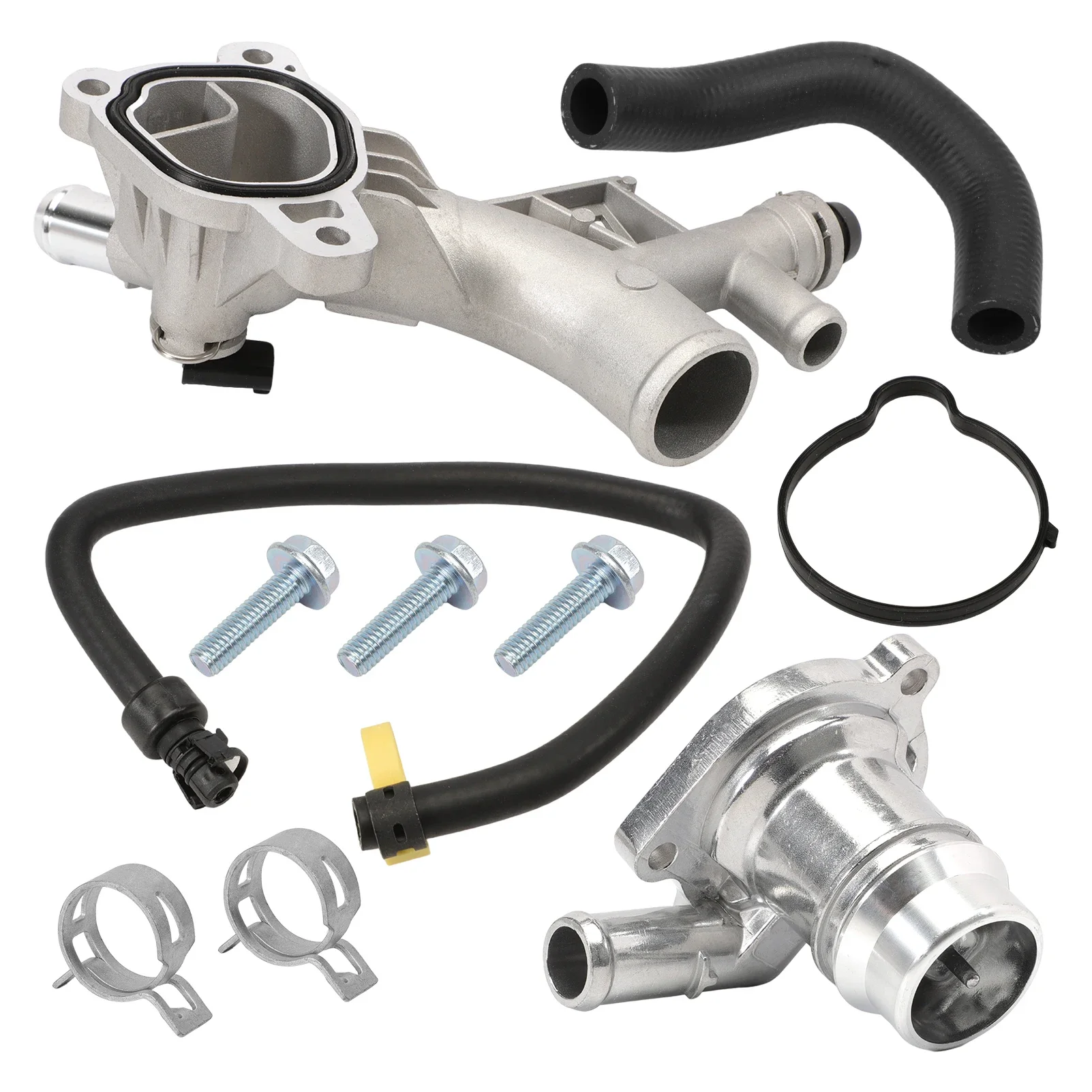 Алюминиевый корпус термостата охлаждающей жидкости и комплект выхода воды 25193922 для Chevy Curze 2011-2016 Sonic 12-20 Trax 2015-2020 55565334 
Алюминиевый корпус термостата охлаждающей жидкости и комплект выхода воды 25193922 для Chevy Curze 2011-2016 Sonic 12-20 Trax 2015-2020 55565334