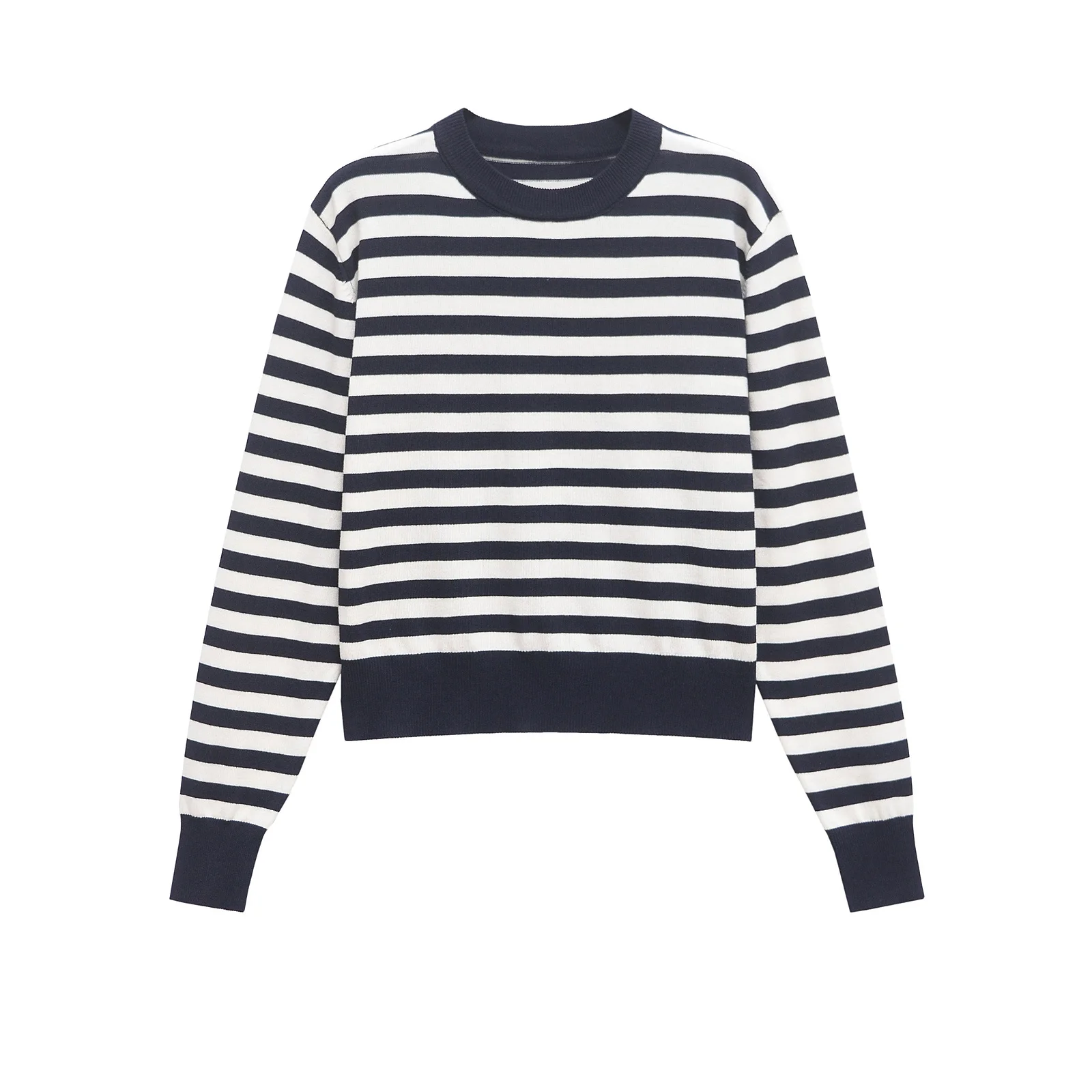 Spring New Women's Striped Knitted Pullover Round Neck Long Sleeve Ribbed Casual Slim Chic Top
Spring New Women's Striped Knitted Pullover Round Neck Long Sleeve Ribbed Casual Slim Chic Top