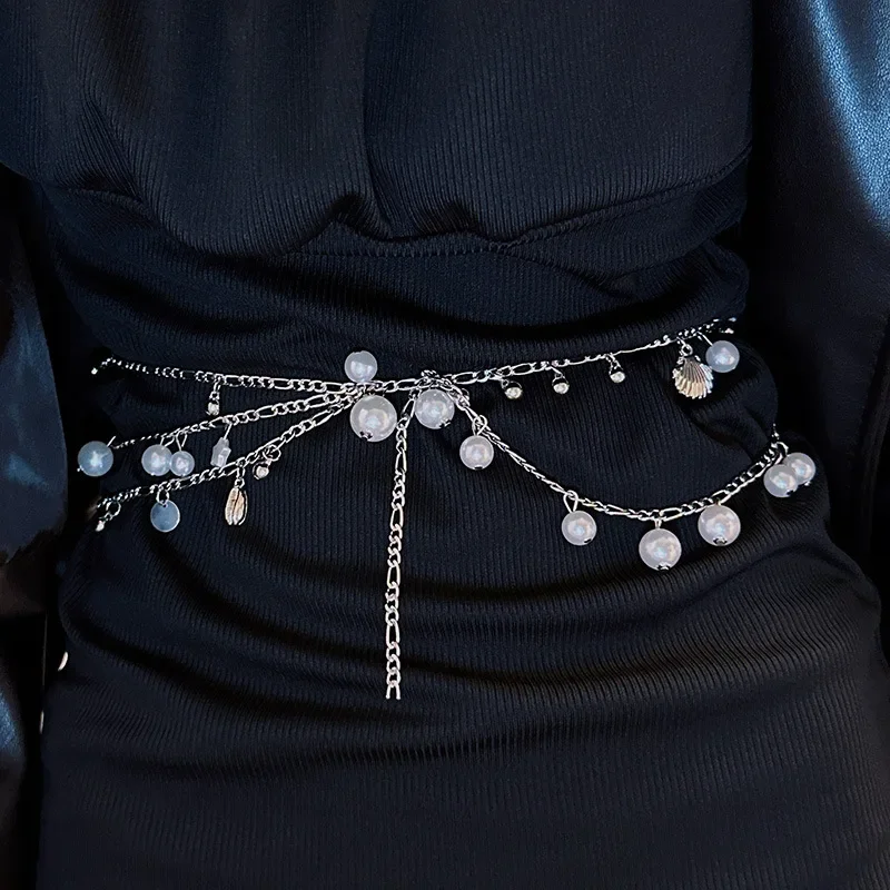 Stylish Pearl Waist Chain Multi-layer Shell Pendant Women Waist Chain for Dress Coat Jeans Accessories
Stylish Pearl Waist Chain Multi-layer Shell Pendant Women Waist Chain for Dress Coat Jeans Accessories