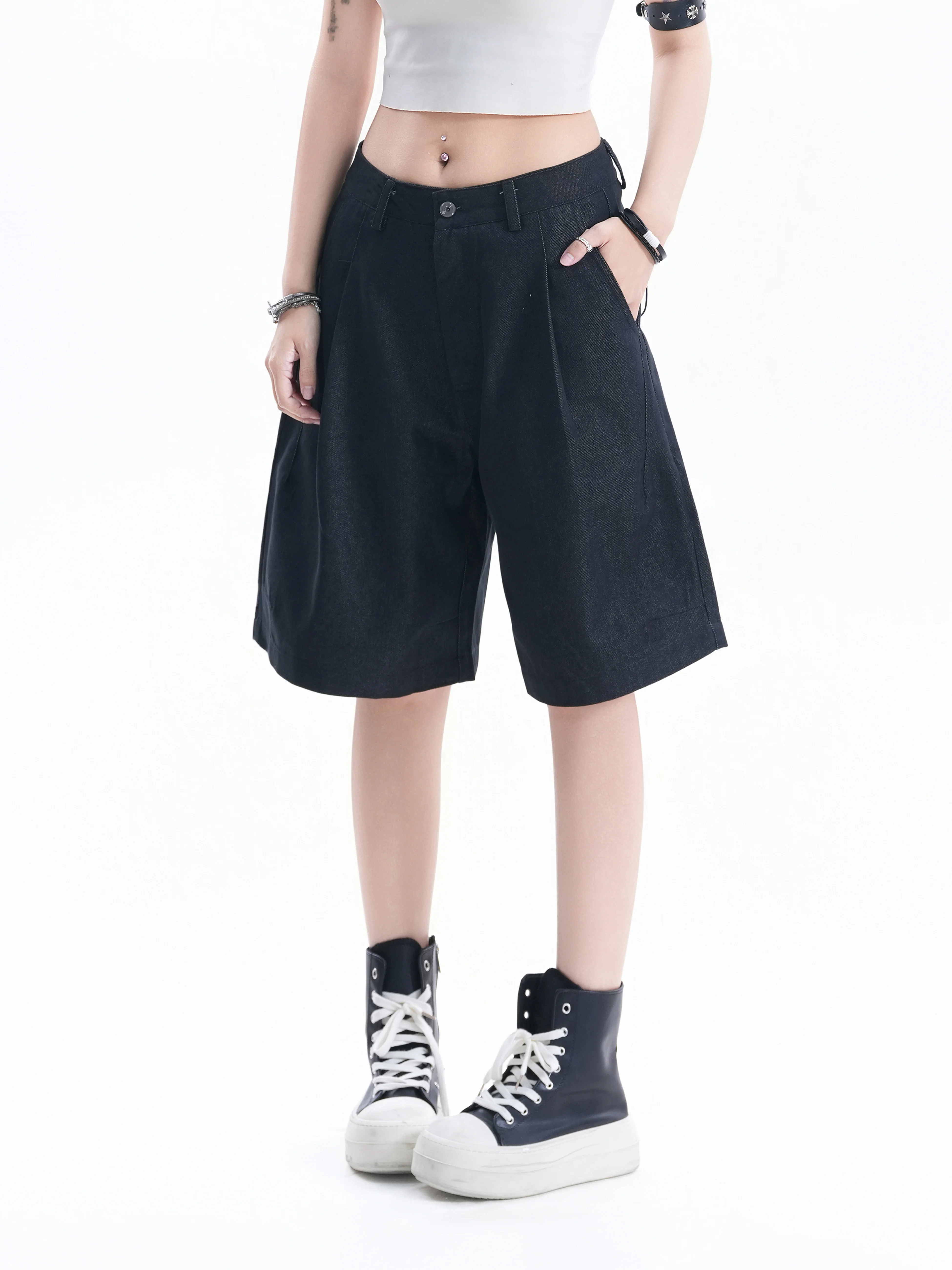 American Style Streetwear Fake Denim Short Pants Women's Slimming Neutral Workwear Wide Leg Five-Point Jeans Summer Cotton Lo...
American Style Streetwear Fake Denim Short Pants Women's Slimming Neutral Workwear Wide Leg Five-Point Jeans Summer Cotton Lo...