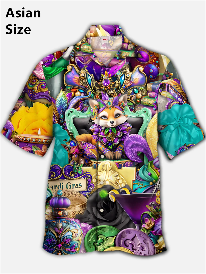 Fashion Mardi Gras Carnival 3D Printing Mens Shirts Short Sleeve Women Clothes Casual Hawaiian Shirt Vacation Blouses Y2k Tops
Fashion Mardi Gras Carnival 3D Printing Mens Shirts Short Sleeve Women Clothes Casual Hawaiian Shirt Vacation Blouses Y2k Tops