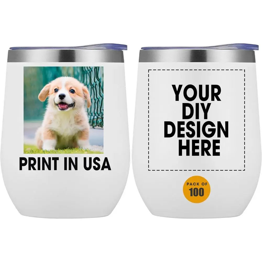 Personalized Custom Wine Tumbler Print in USA 12oz 100Pcs Stainless Steel Travel Coffee Cup with Lid & Straw Double Wall Insulat
Personalized Custom Wine Tumbler Print in USA 12oz 100Pcs Stainless Steel Travel Coffee Cup with Lid & Straw Double Wall Insulat