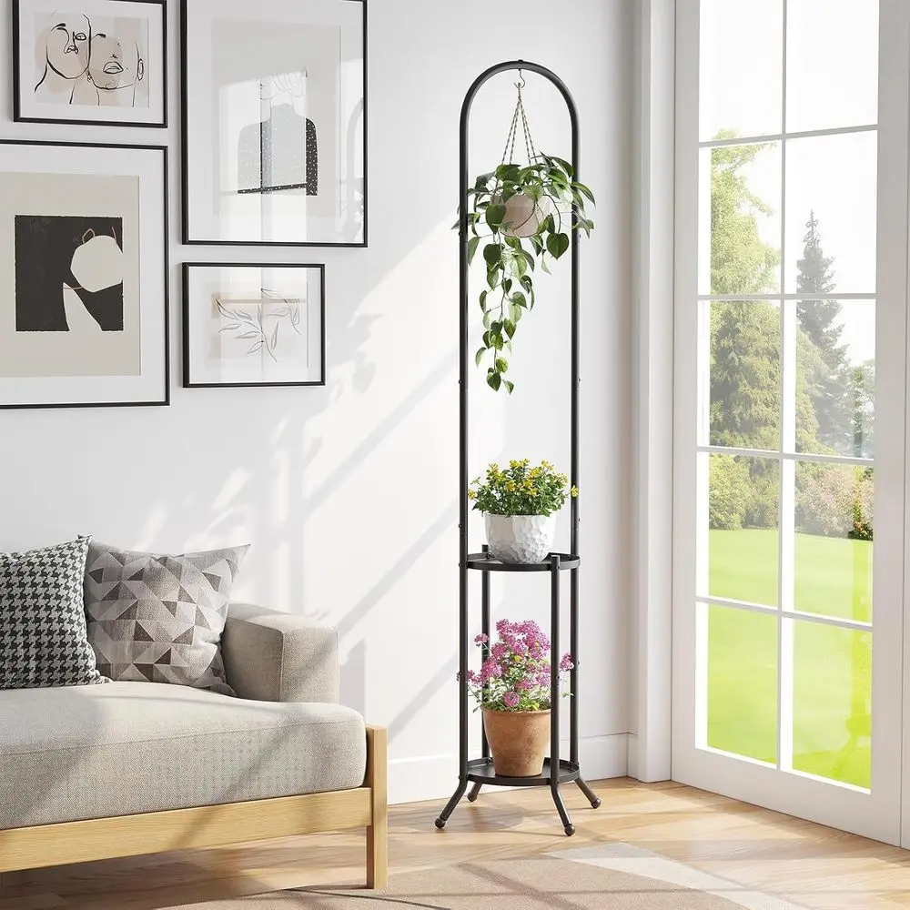 Black 2-Tier Hanging Plant Stand - Indoor/Outdoor Metal Shelving for Plants
Black 2-Tier Hanging Plant Stand - Indoor/Outdoor Metal Shelving for Plants