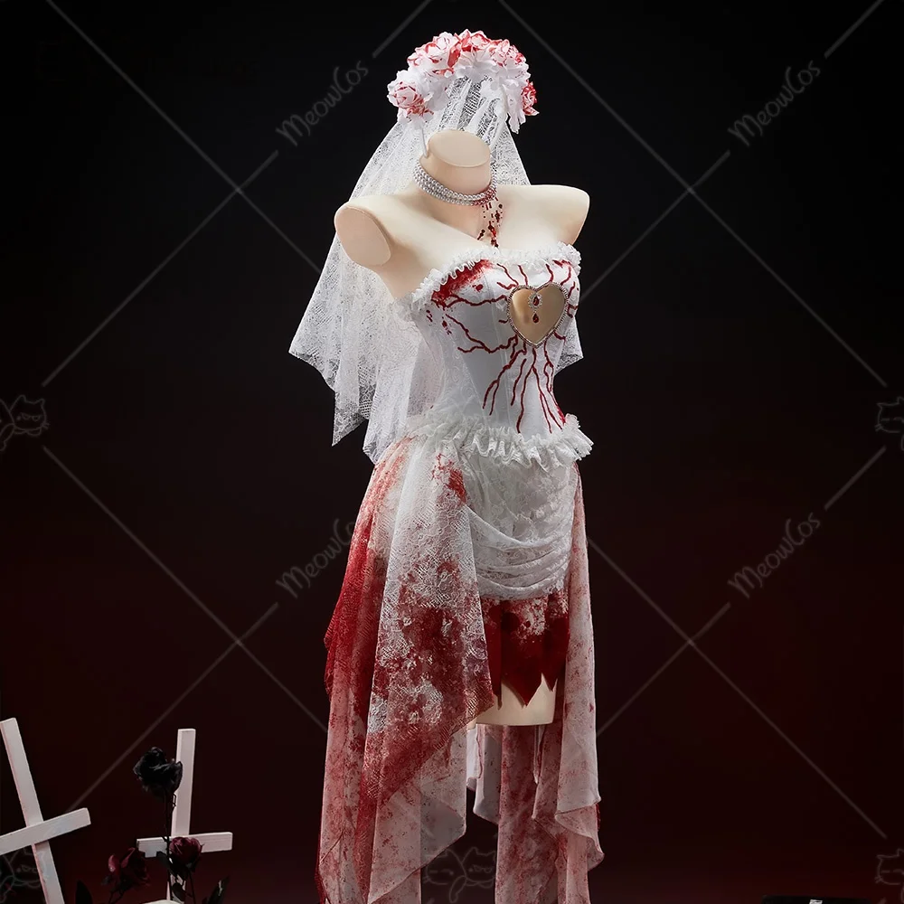 MEOWCOS Women's Halloween Red White Bloody Bride Set Gothic Tube Top and Skirt with Headband and Gloves
MEOWCOS Women's Halloween Red White Bloody Bride Set Gothic Tube Top and Skirt with Headband and Gloves