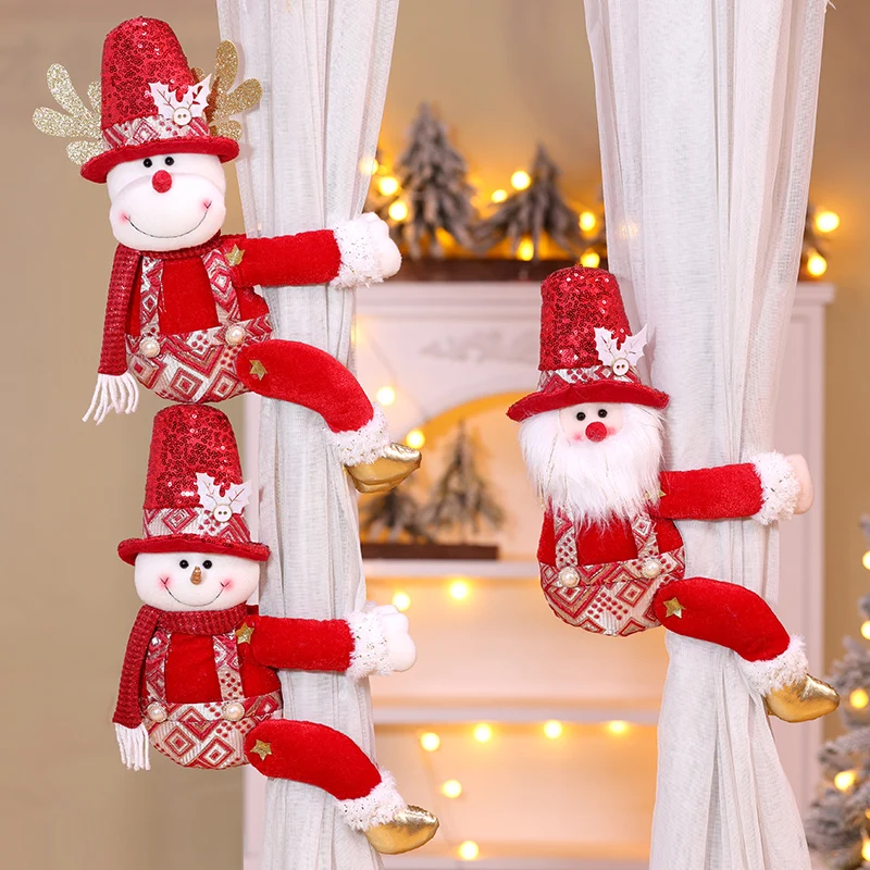 Red Christmas Strap Curtain Hug 3D Santa Claus Snowman Elk Doll Curtain Buckle Bedroom Living Room Holiday Decoration
Red Christmas Strap Curtain Hug 3D Santa Claus Snowman Elk Doll Curtain Buckle Bedroom Living Room Holiday Decoration