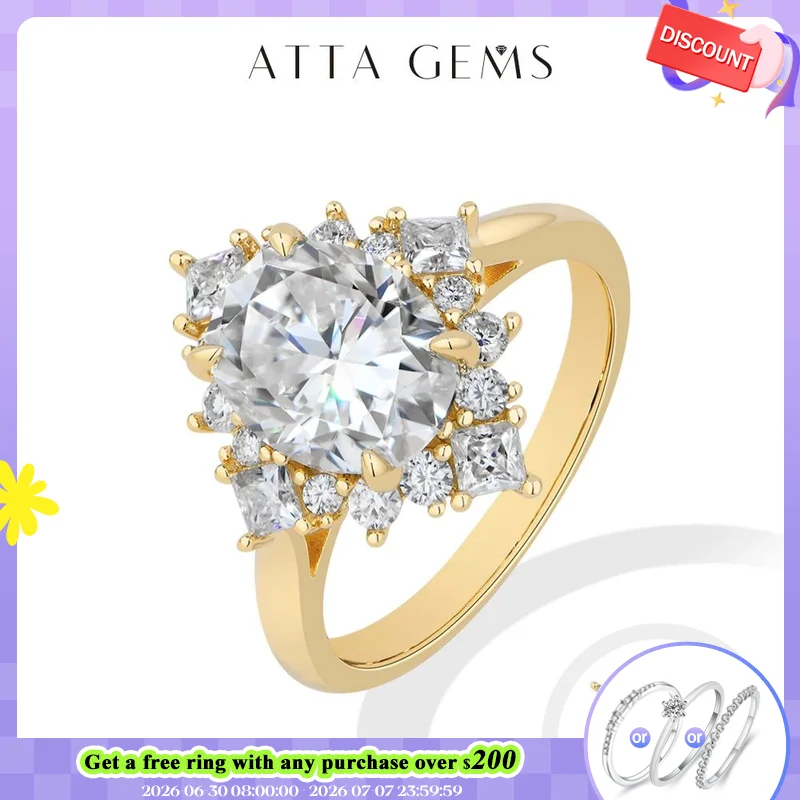 ATTAGEM Luxury Snowflake Halo Moissanite Ring 925 Sterling Silver 3ct Oval Cut Promise Wedding Band forWomen Bridal Jewelry Gift
ATTAGEM Luxury Snowflake Halo Moissanite Ring 925 Sterling Silver 3ct Oval Cut Promise Wedding Band forWomen Bridal Jewelry Gift