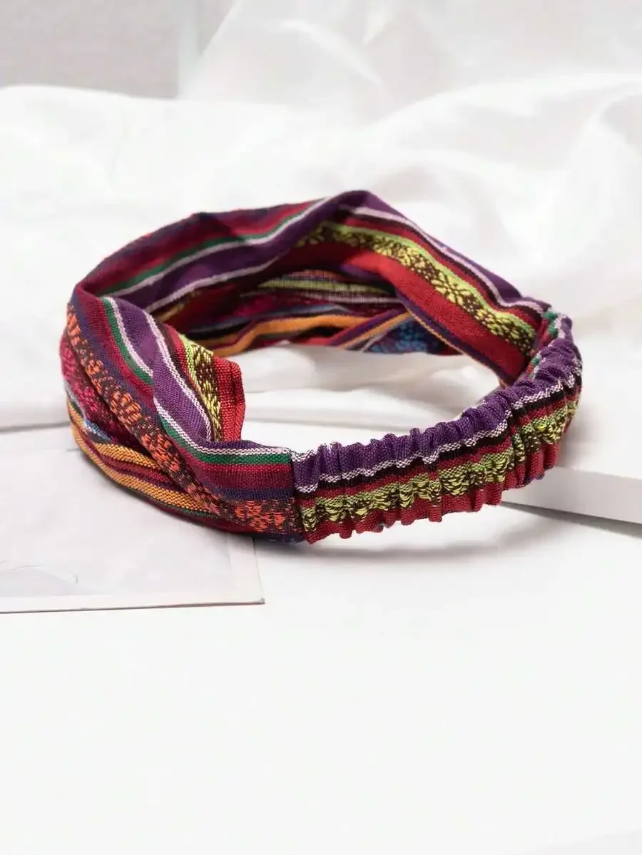 Striped Fabric Headband For Women Bohemian Style Casual Hair Accessory Turban Band
Striped Fabric Headband For Women Bohemian Style Casual Hair Accessory Turban Band