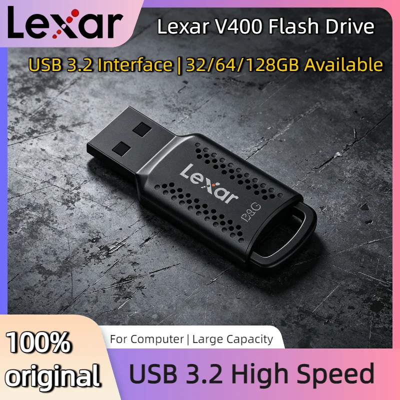 Lexar Black V400 USB 3.2 Flash Drive 32GB 64GB 128GB Pen Drive Original Memory Stick U Disk for Computer Pro Max
Lexar Black V400 USB 3.2 Flash Drive 32GB 64GB 128GB Pen Drive Original Memory Stick U Disk for Computer Pro Max