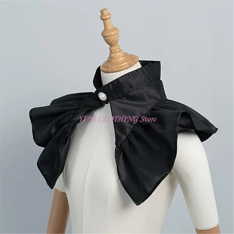 N5KF Decorative Collar Neckwear Large Lapel Faux Collar For Women Stage Performances
N5KF Decorative Collar Neckwear Large Lapel Faux Collar For Women Stage Performances