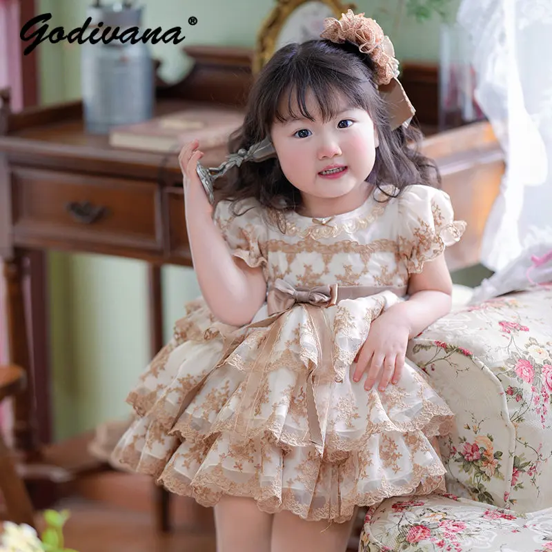 Original Baby Girls High End Heavy Lace Embroidery Princess Dress 2026 Summer New Kids Puff Sleeve Bow Birthday Party Tutu Dress
Original Baby Girls High End Heavy Lace Embroidery Princess Dress 2026 Summer New Kids Puff Sleeve Bow Birthday Party Tutu Dress