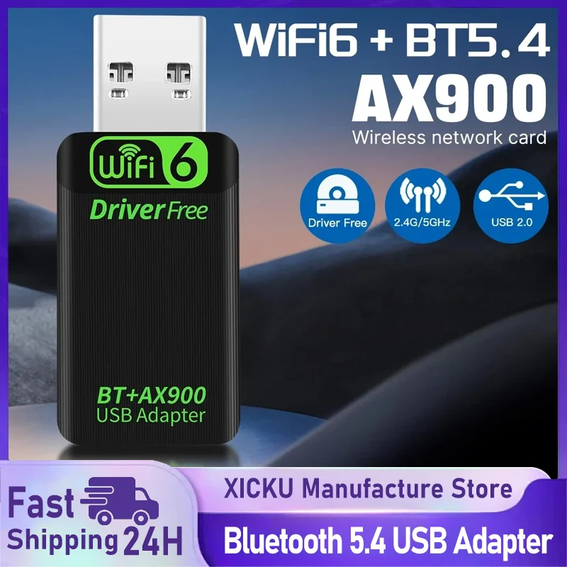 AX900 WiFi6 USB Adapter Bluetooth 5.4 Dual Band 2.4G&5GHz 2in1 Dongle USB Wireless Network Wlan Receiver DRIVER FREE Win10 
AX900 WiFi6 USB Adapter Bluetooth 5.4 Dual Band 2.4G&5GHz 2in1 Dongle USB Wireless Network Wlan Receiver DRIVER FREE Win10