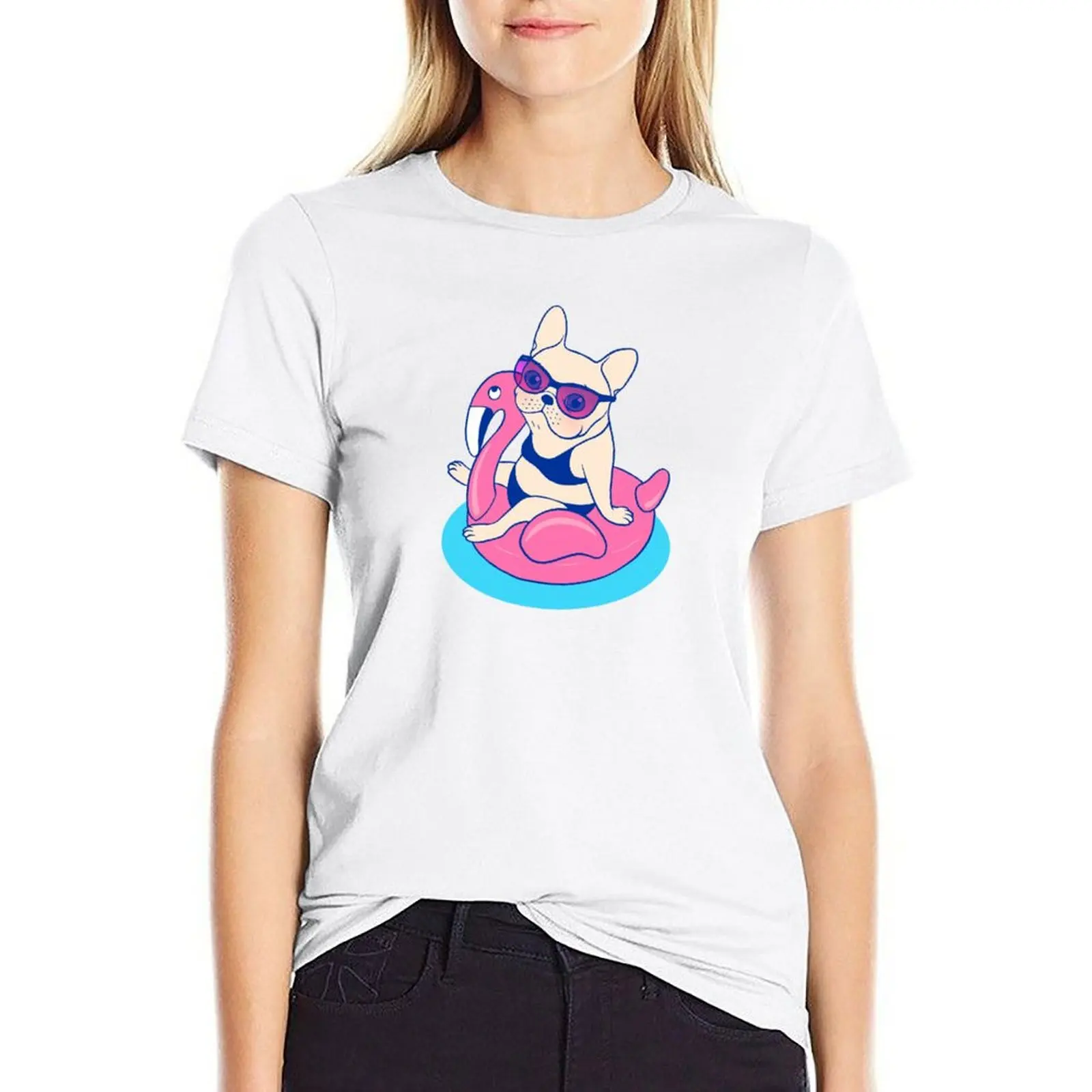 Frenchie enjoys Summer on Flamingo Pool Float in swimming pool T-shirt summer clothes kawaii clothes T-shirts for Women
Frenchie enjoys Summer on Flamingo Pool Float in swimming pool T-shirt summer clothes kawaii clothes T-shirts for Women