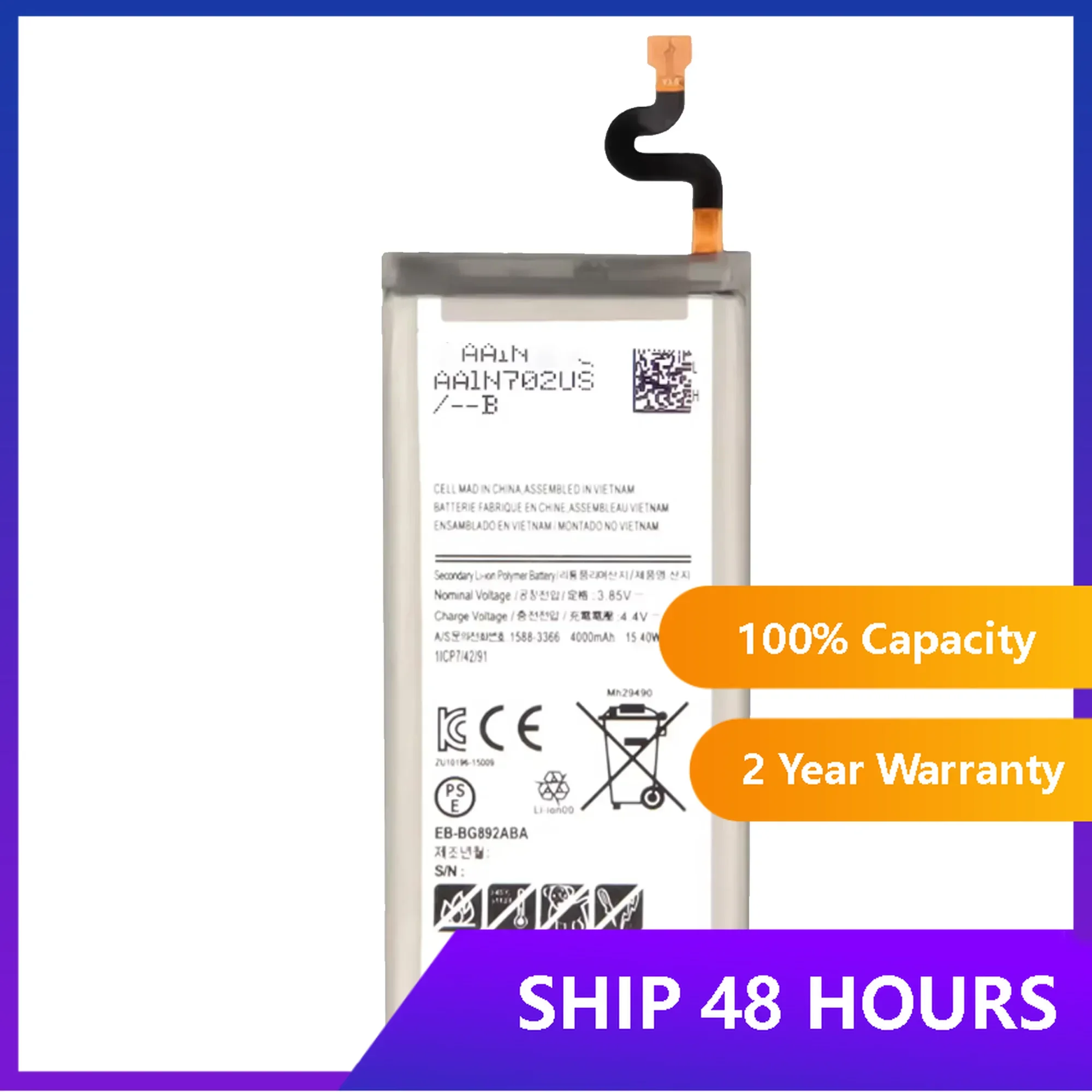 2025 Years New Replacement Battery EB-BG892ABA For Samsung GALAXY S8 Active 4000mAh Phone Battery
2025 Years New Replacement Battery EB-BG892ABA For Samsung GALAXY S8 Active 4000mAh Phone Battery