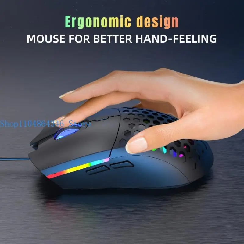 652F Ergonomic Hollows USB Mouse 6 Button RGBs Backlit Adjustable DPI For Gaming Office Work
652F Ergonomic Hollows USB Mouse 6 Button RGBs Backlit Adjustable DPI For Gaming Office Work