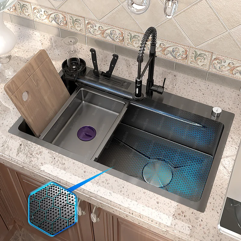 Kitchen Sink Stainless Steel Embossed Single Slot Apartment Wash Bain With kitchen Faucet Multi-functional Dishwashing Pond
Kitchen Sink Stainless Steel Embossed Single Slot Apartment Wash Bain With kitchen Faucet Multi-functional Dishwashing Pond