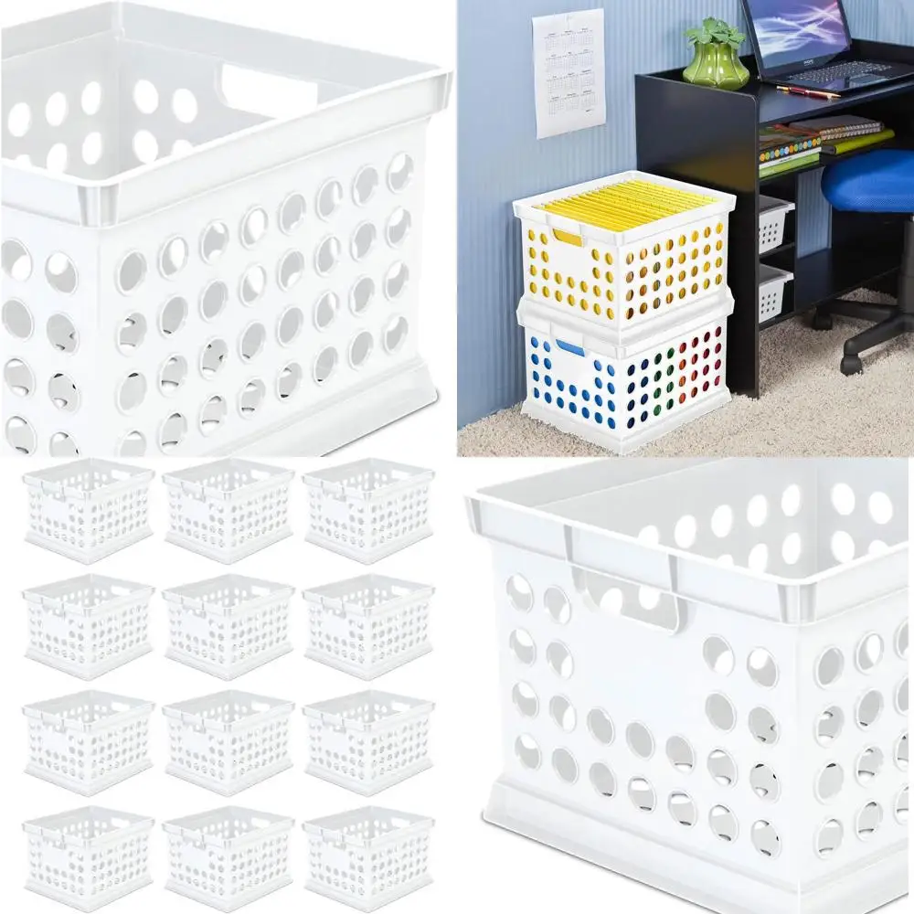 Складные пластиковые контейнеры для хранения с крышками и ручками, идеально подходят для дома, офиса, общежития, гаража, 12 белых штук
Складные пластиковые контейнеры для хранения с крышками и ручками, идеально подходят для дома, офиса, общежития, гаража, 12 белых штук