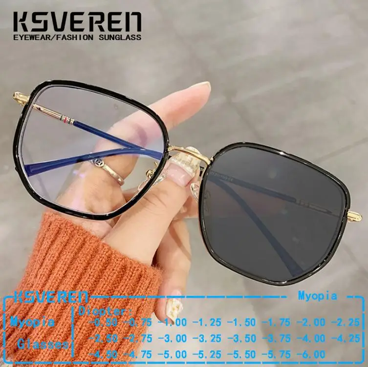 Women Polygon Photochromic Oversize Myopia Glasses Large Frames Prescription Optical Glasses Color Changing Driving Sunglasses
Women Polygon Photochromic Oversize Myopia Glasses Large Frames Prescription Optical Glasses Color Changing Driving Sunglasses