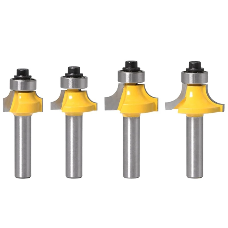 Y51A-4Pcs 8Mm Shank Roundover Router Bit Set-Woodworking Milling Cutter For Edge Rounding And Chamfering
Y51A-4Pcs 8Mm Shank Roundover Router Bit Set-Woodworking Milling Cutter For Edge Rounding And Chamfering