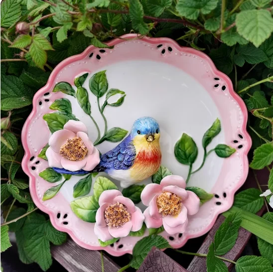 Ceramic relief painted decorative plate blue magpie seat plate red magpie seat plate grey magpie hanging plate home decoration w
Ceramic relief painted decorative plate blue magpie seat plate red magpie seat plate grey magpie hanging plate home decoration w
