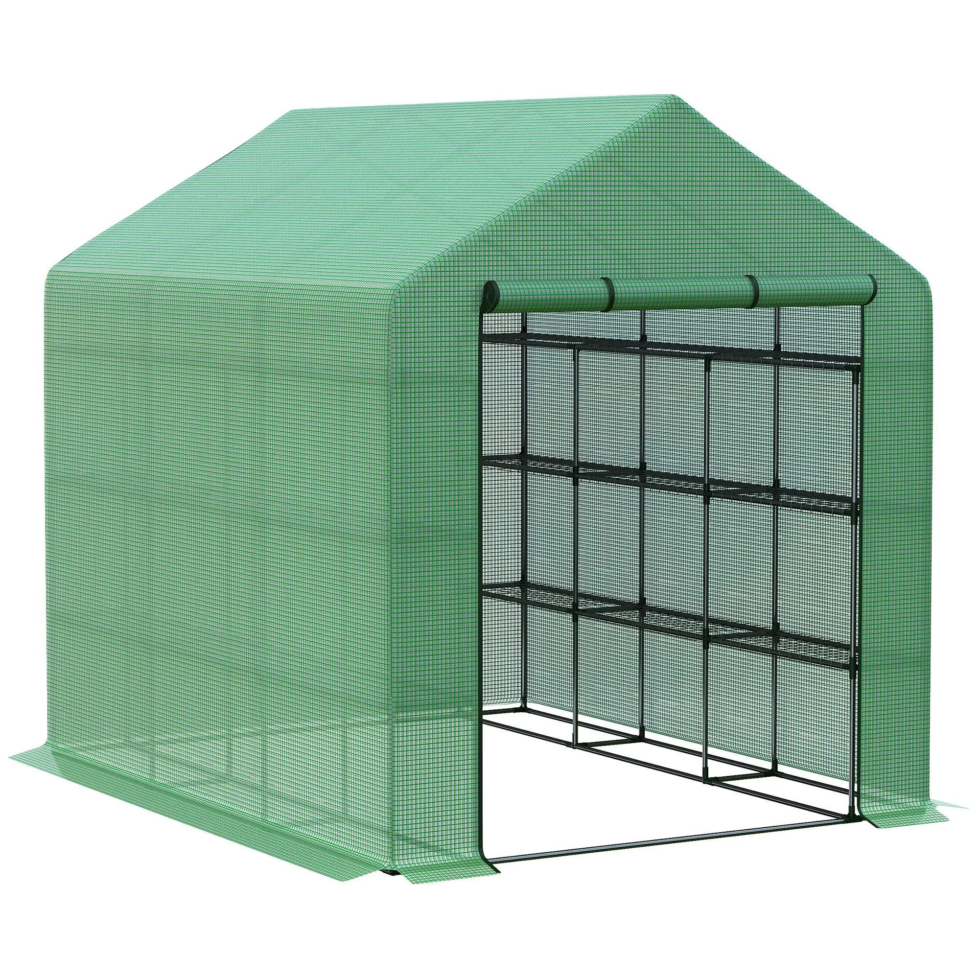 Walk-in Greenhouse for Outdoors with Roll-up Zipper Door, 18 Shelves, PE Cover, Small & Portable Build, Heavy Duty Humidity Seal
Walk-in Greenhouse for Outdoors with Roll-up Zipper Door, 18 Shelves, PE Cover, Small & Portable Build, Heavy Duty Humidity Seal