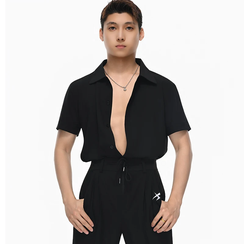 New Latin Dance Tops For Men Lapel Shirt Deep V-Neck Practice Clothes Samba Salsa Dress Adult Modern Latin Dance Wear DQS23378
New Latin Dance Tops For Men Lapel Shirt Deep V-Neck Practice Clothes Samba Salsa Dress Adult Modern Latin Dance Wear DQS23378