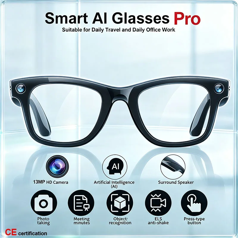 2026New Fashion Smart Glasses Bluetooth Calling HD Camera WIFI Transfer AI Translation Video Audio Recording Wearable Sunglasses
2026New Fashion Smart Glasses Bluetooth Calling HD Camera WIFI Transfer AI Translation Video Audio Recording Wearable Sunglasses