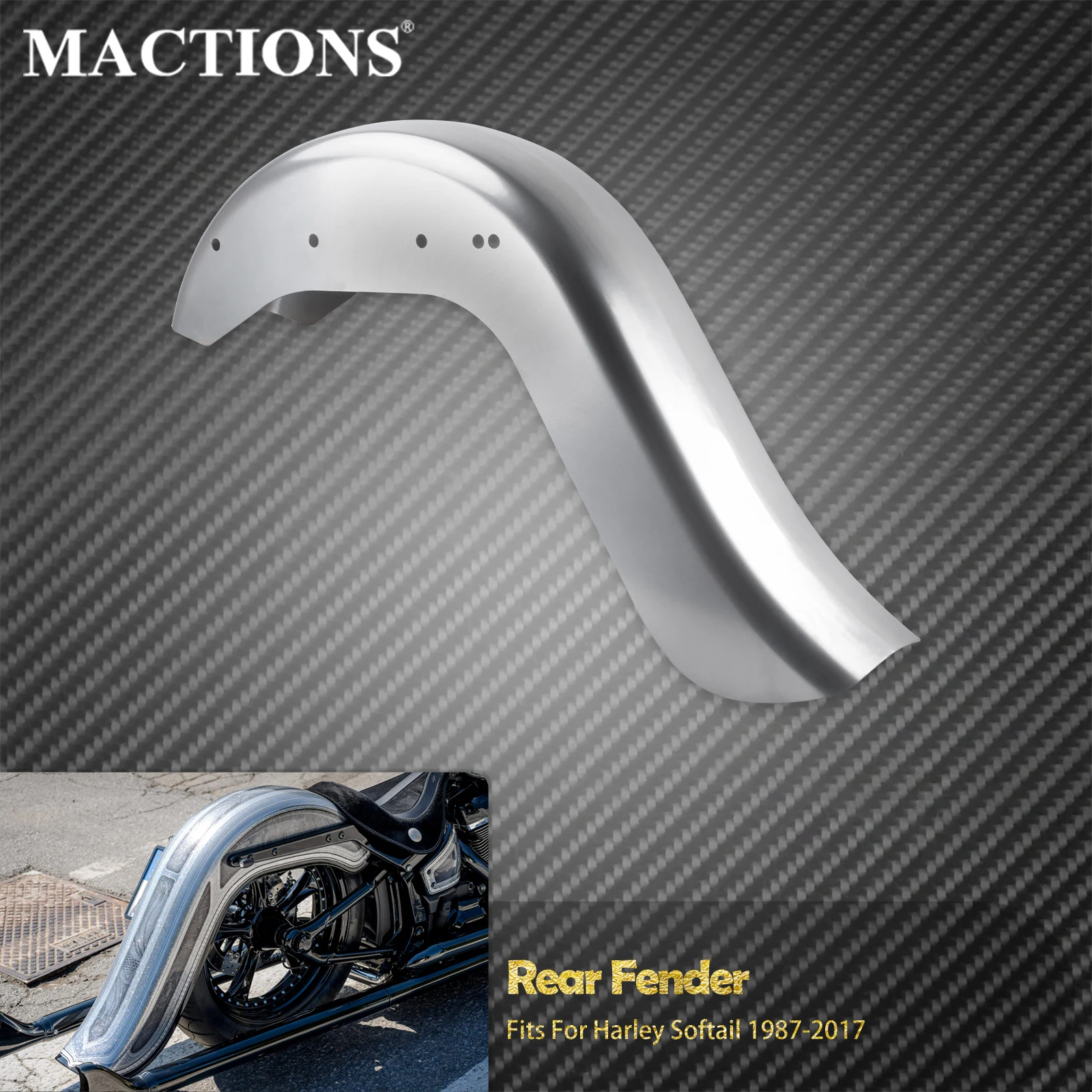Motorcycle 6" Extended Rear Fender Mudguards Cover For Harley Softail 1986-2017 Fat Boy Breakout Low Rider FLFB FXLR FLDE FLSB 
Motorcycle 6" Extended Rear Fender Mudguards Cover For Harley Softail 1986-2017 Fat Boy Breakout Low Rider FLFB FXLR FLDE FLSB