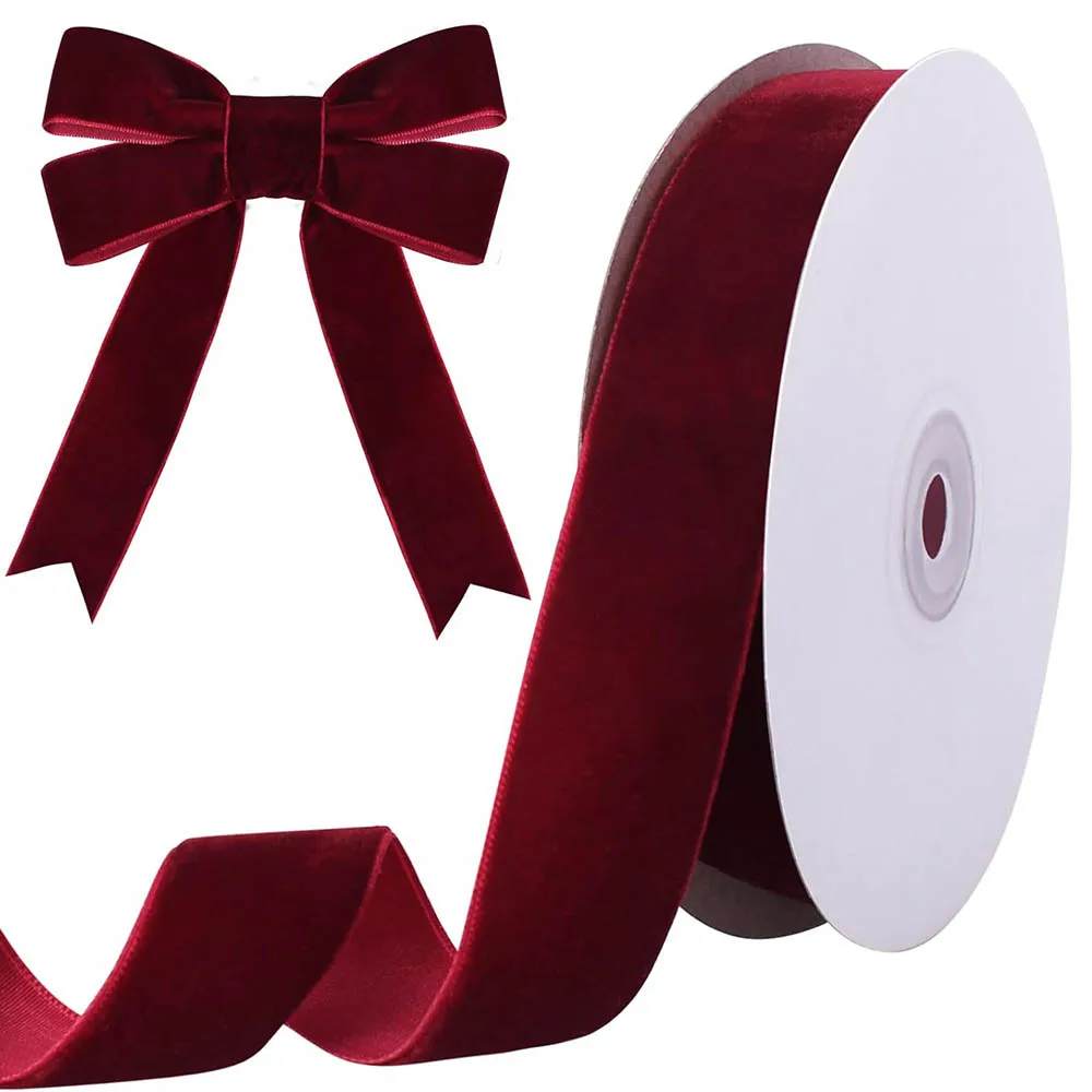 10 Yards Burgundy Velvet Ribbon 1 Inch for Christmas Tree,Dark Red Velvet Christmas Ribbon for Gift Wrapping Holiday Decorations
10 Yards Burgundy Velvet Ribbon 1 Inch for Christmas Tree,Dark Red Velvet Christmas Ribbon for Gift Wrapping Holiday Decorations