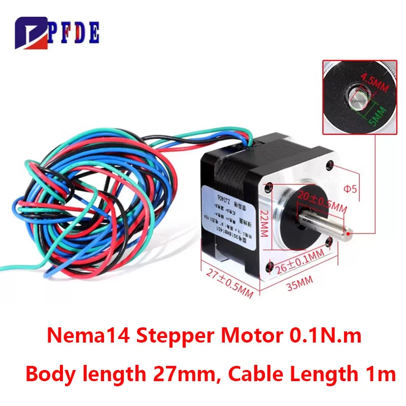Nema14 Hybrid Rotary Stepper Motor 0.1N.m 0.18N.m High Precision Big Torque Motor for 3D Printer CNC Robot Shaft 5mm
Nema14 Hybrid Rotary Stepper Motor 0.1N.m 0.18N.m High Precision Big Torque Motor for 3D Printer CNC Robot Shaft 5mm