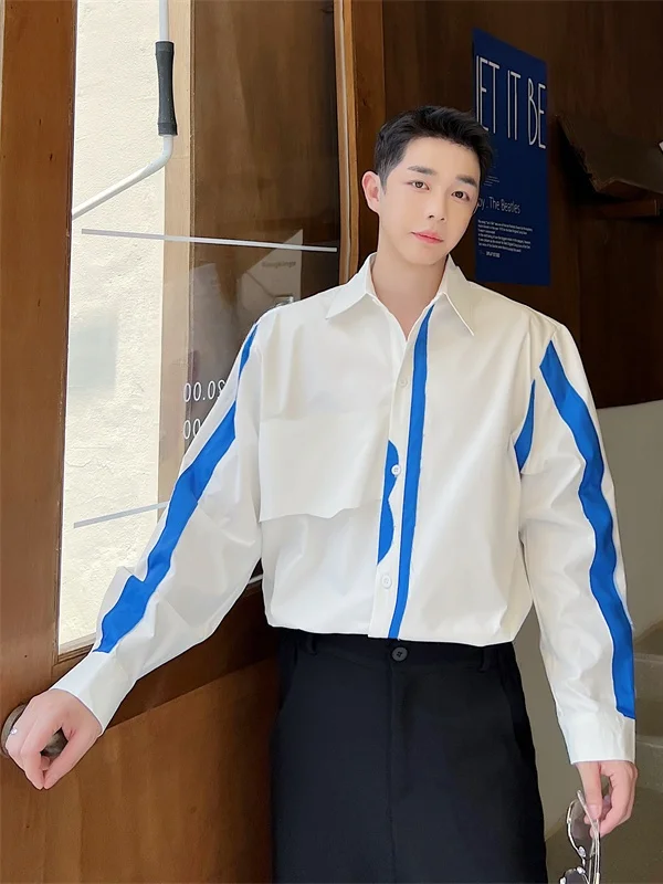 Fashionable Long Sleeve Color Block Men's Shirt Trendy Asymmetrical Hem Design Youthful Standard Fit Autumn Wear Sharp Point ...
Fashionable Long Sleeve Color Block Men's Shirt Trendy Asymmetrical Hem Design Youthful Standard Fit Autumn Wear Sharp Point ...