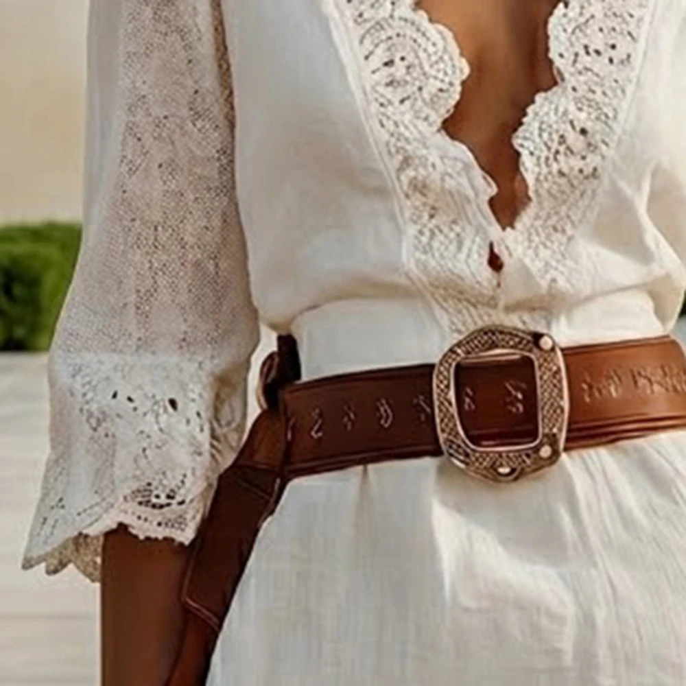 Women's Retro Lace Mini Dress Deep V Neck Flared Sleeves Ruffled Hem Boho Style Sexy Concert Festival Beach Party Casual Outfits
Women's Retro Lace Mini Dress Deep V Neck Flared Sleeves Ruffled Hem Boho Style Sexy Concert Festival Beach Party Casual Outfits