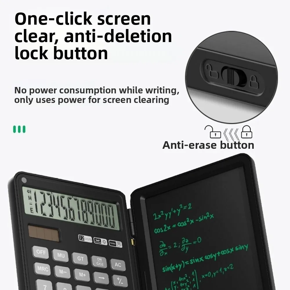 2in1 Scientific Calculator Foldable Erasable Office LCD Drawing Pad 12 Digits Display Practical Function Calculators with Tablet
2in1 Scientific Calculator Foldable Erasable Office LCD Drawing Pad 12 Digits Display Practical Function Calculators with Tablet