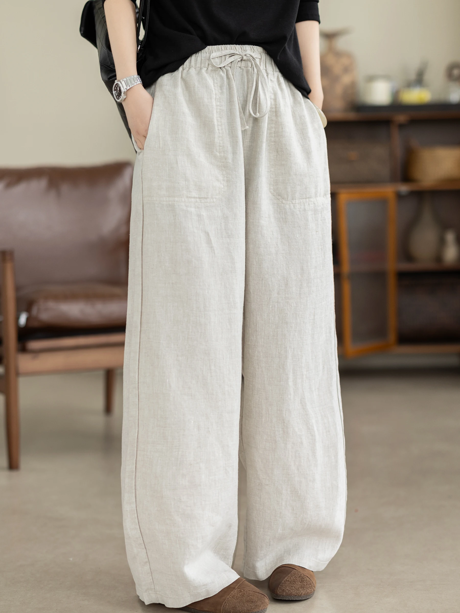 Camiyu Linen Wide Leg Pants Women's Spring Summer High Waist Drawstring Loose Slimming Pocket Casual Long Trousers
Camiyu Linen Wide Leg Pants Women's Spring Summer High Waist Drawstring Loose Slimming Pocket Casual Long Trousers