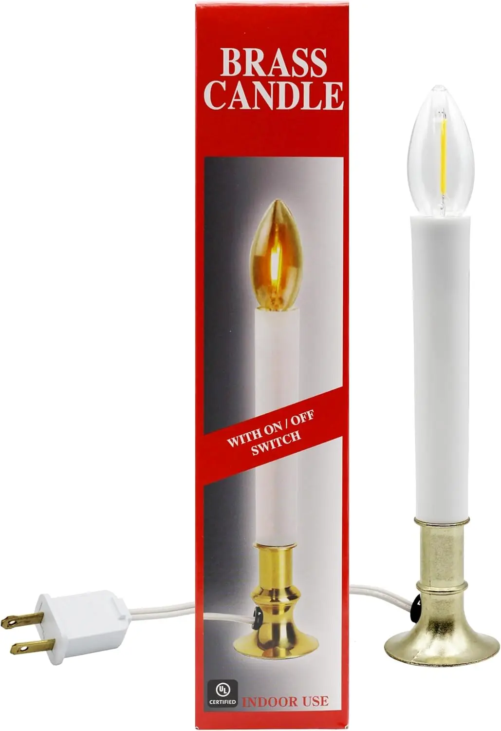 Электрическая светодиодная лампа-свеча с латунным основанием, выключателем и LED-лампочкой - готова к использованию для домашнего декора
Электрическая светодиодная лампа-свеча с латунным основанием, выключателем и LED-лампочкой - готова к использованию для домашнего декора
