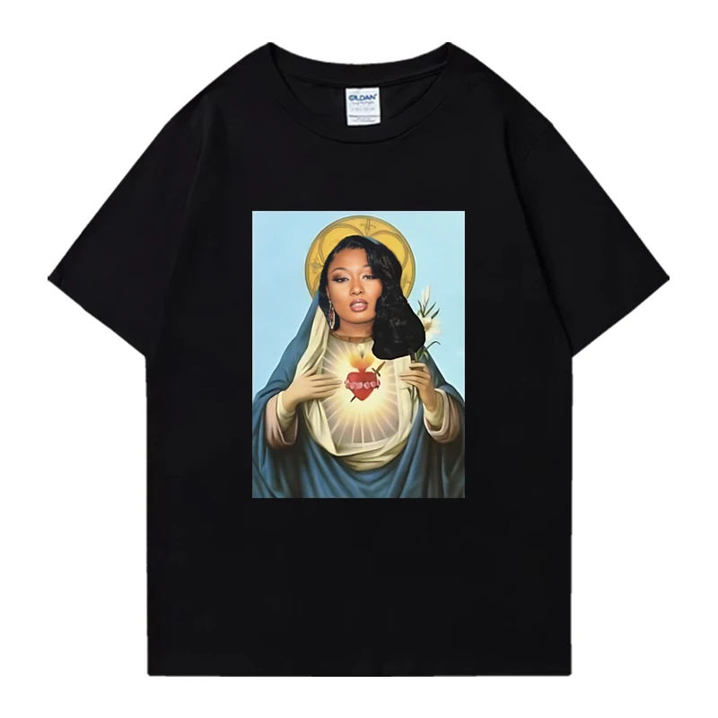 Megan Thee Stallion New in Saint Graphic T shirts Men Women Funny Y2k Oversized short sleeve T-shirt Unisex 100% Cotton clothing
Megan Thee Stallion New in Saint Graphic T shirts Men Women Funny Y2k Oversized short sleeve T-shirt Unisex 100% Cotton clothing