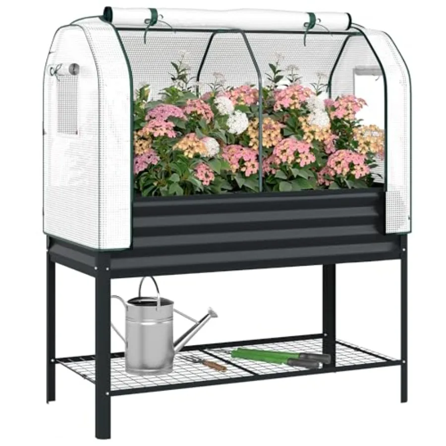 Galvanised Raised Garden Bed with Greenhouse Cover Metal Elevated Garden Bed with Legs Bed Liner and Bottom Shelf Outdoor Raise
Galvanised Raised Garden Bed with Greenhouse Cover Metal Elevated Garden Bed with Legs Bed Liner and Bottom Shelf Outdoor Raise