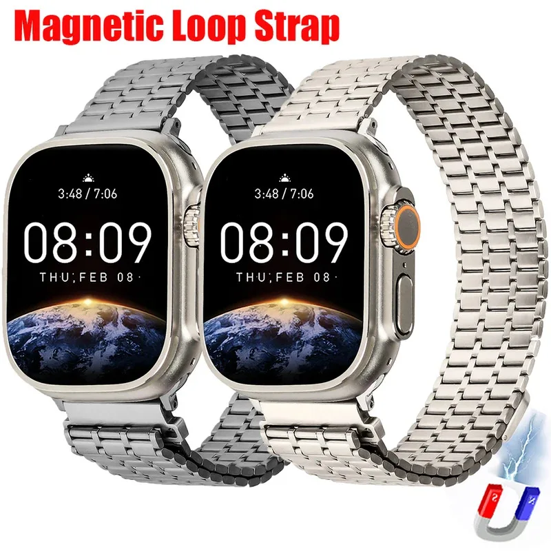 Magnetic Loop Strap For Apple Watch 49mm Ultra 2 Metal Band Stainless Steel Bracelet For iWatch 10 9 8 7 46mm 42mm 45mm 44 41mm
Magnetic Loop Strap For Apple Watch 49mm Ultra 2 Metal Band Stainless Steel Bracelet For iWatch 10 9 8 7 46mm 42mm 45mm 44 41mm