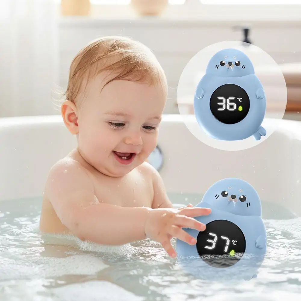 IPX7 Waterproof Baby Bath Thermometer Cute Seal Shape Digital Water Temperature Sensor with LED Display Kids Safety Bathtub Toy
IPX7 Waterproof Baby Bath Thermometer Cute Seal Shape Digital Water Temperature Sensor with LED Display Kids Safety Bathtub Toy