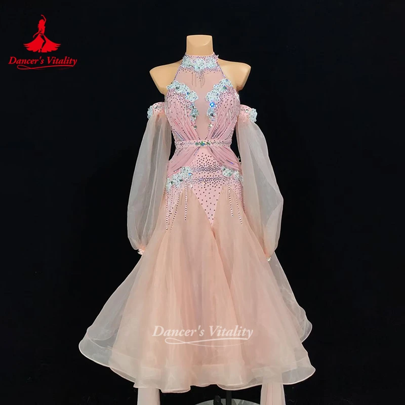 Ballroom Dance Luxurious AB Stones Big Swing Dresses for Women Adult Waltz Tango Contest Clothing Customized Dancer's Vitality
Ballroom Dance Luxurious AB Stones Big Swing Dresses for Women Adult Waltz Tango Contest Clothing Customized Dancer's Vitality