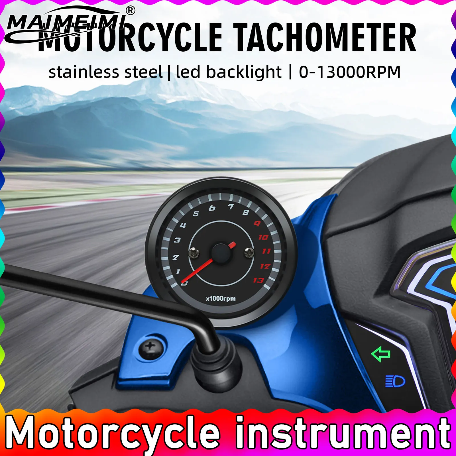 Мотоциклетный тахометр, 13000 об/мин, детали для мотоцикла, модифицированный одометр, аксессуары для мотоцикла, тахометр со светодиодной подсветкой, универсальный
Мотоциклетный тахометр, 13000 об/мин, детали для мотоцикла, модифицированный одометр, аксессуары для мотоцикла, тахометр со светодиодной подсветкой, универсальный